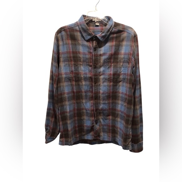 Horny Toad Mens Medium Organic Cotton Plaid Flannel Shirt Button Up Pockets L/S - Picture 1 of 6